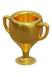 GOLD Final trophy downward angle